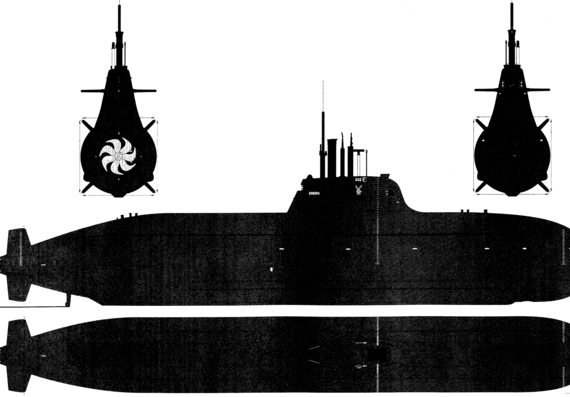 Подводная лодка FGS U-32 (S182) [Type 212A Submarine] - чертежи, габариты, рисунки